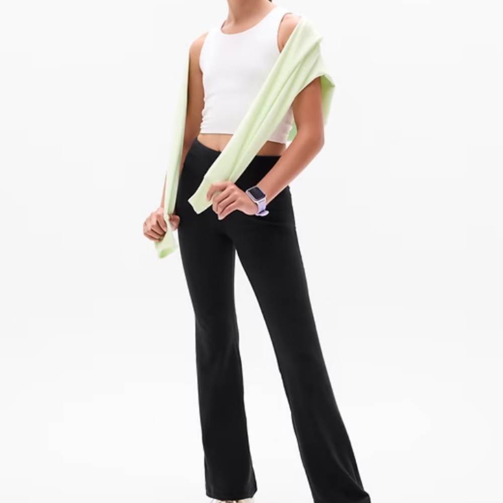 Athleta girl high rise chit chat flare pant black 12